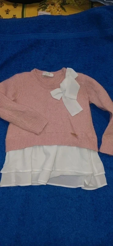 Pull-jurk voor 9 maanden met mousseline volant – photo 3